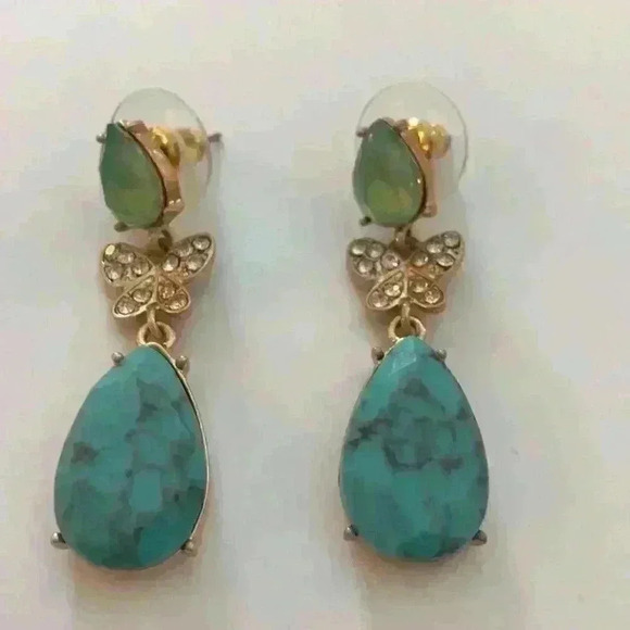 Lonna & Lilly newGold Tone Pave Butterfly Earrings - Picture 6 of 8